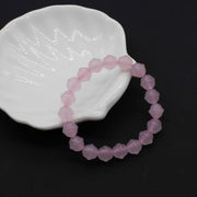 10 MM Rose Quartz UFO Beads Stretch Bracelet Friend Gift Graduation Souvenir