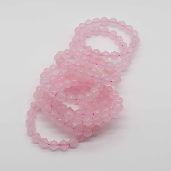 10 мм розовый кварц НЛО бусины стрейч браслет подарок другу выпускной сувенир