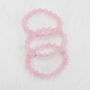 10 mm quarzo rosa perline UFO braccialetto elasticizzato regalo di laurea amico