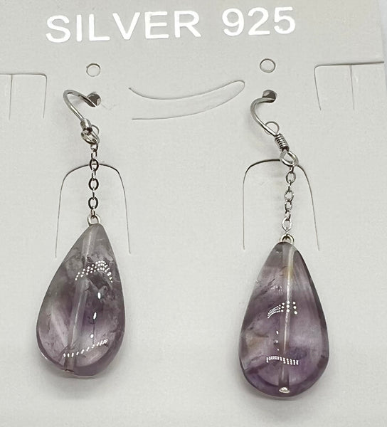 Sterilng silver earring with natural stone