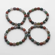 8 MM India Agate Drum Type Beads Stretch Bracelet Friend Gift Graduation Souvenir