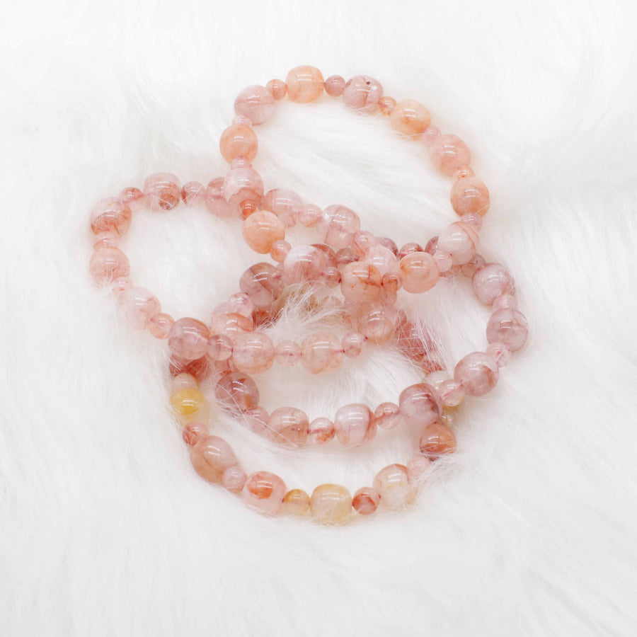10 mm rosafarbene Kristalltrommel-Perlen, Stretch-Armband, Freund, Geschenk, Abschluss-Souvenir