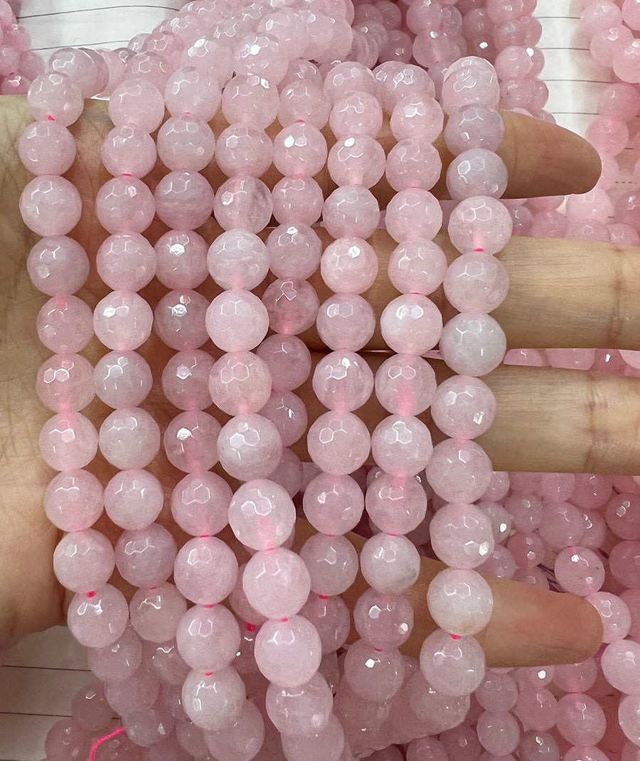Faceted Natural Stone Of Rose Quartz Price Is For 5 Strands