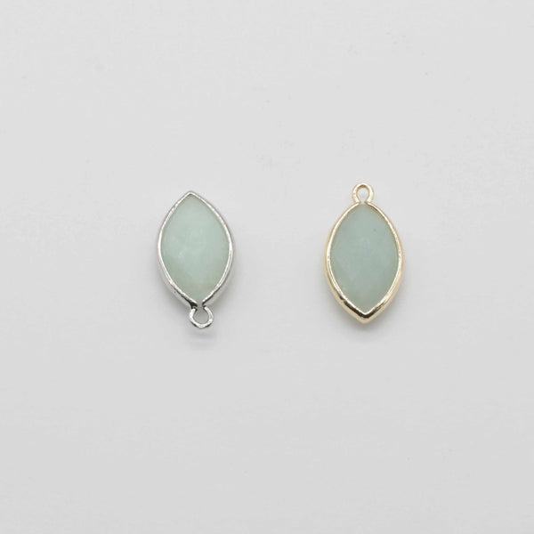 Gemstone Faceted Oval Pendant With Gold Silver Plated Edge For Jewelry Fitting Accesories Decoration:price for per 5pcs