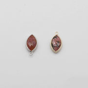 Gemstone Faceted Oval Pendant With Gold Silver Plated Edge For Jewelry Fitting Accesories Decoration Price For 5 pcs