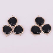 35x38MM China Jade Faceted Cat Claw Print Shape Gold Plated Edge Connector Jewelry Fitting Accesories
