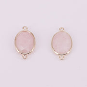 14x20 MM Faceted Gemstone Oval Connector With Gold Plating Edge Jewelry Design Fitting Accessories