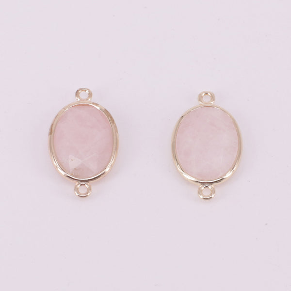 14x20 MM Faceted Gemstone Oval Connector With Gold Plating Edge Jewelry Design Fitting Accessories