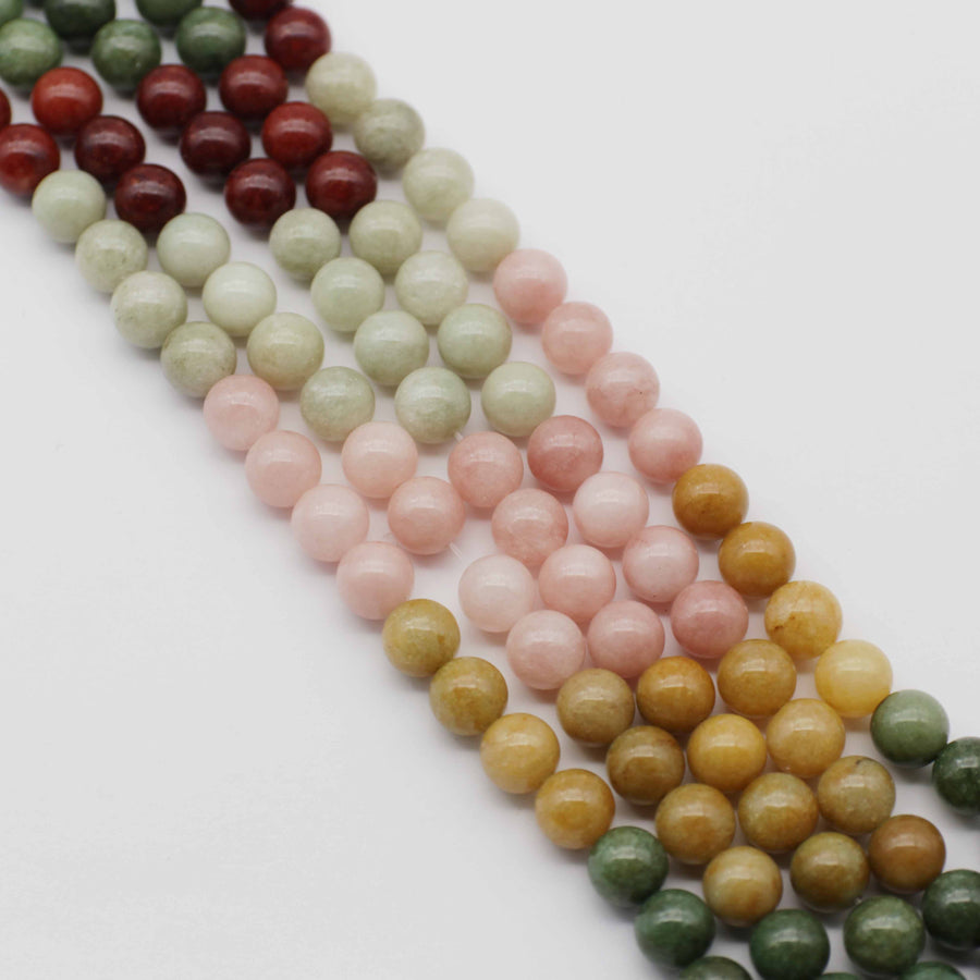 Pedras preciosas regulares 6mm 8mm 10mm HeTian Jade Beads Jóias Design Acessórios de montagem Preço para 5 fios