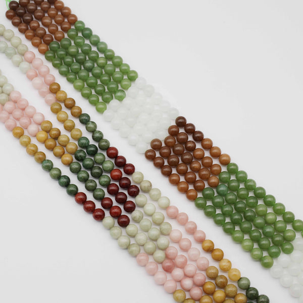 Regular Gemstone 6mm 8mm 10mm HeTian Jade Beads Jewelry Design Fitting Accessories Price For 5 Strands