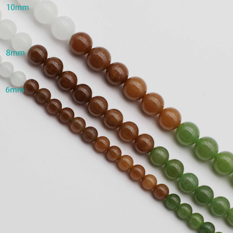 Regelmäßige Edelstein 6mm 8mm 10mm HeTian Jade Perlen Schmuck Design passendes Zubehör Preis für 5 Stränge