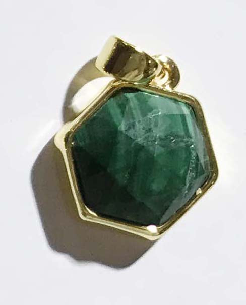 Pendant And Connector Of Natutal Malachite Price For 10 PCS
