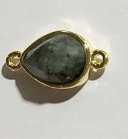 Pendant And Connector Of Natural Labradorite Price For 10 PCS