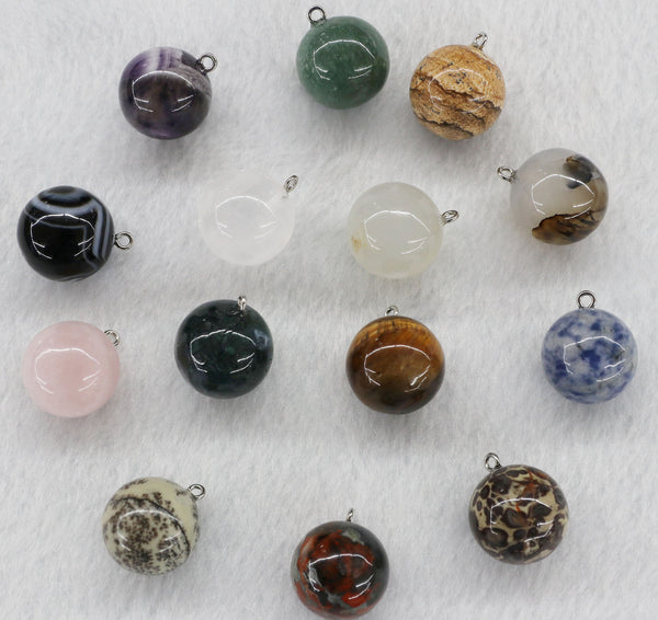 Pendant Of Round Stone Beads Price For 10 PCS
