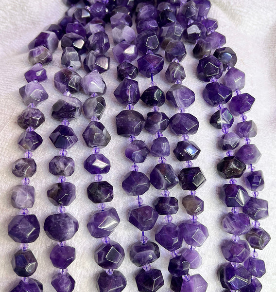 Natural Stone Faceted Nugget Style Beads Strands