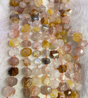 Facettierte Nugget-Perlenstränge aus Naturstein