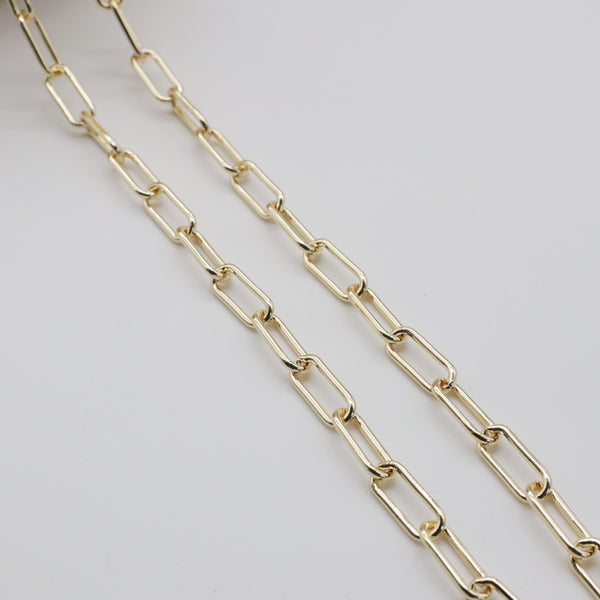 7x17MM Brass Rectangle Chain 1.8 mm Thickness Wire Gold Plated For Jewelry Design