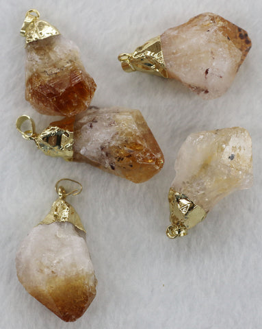 Pendant Of Natural Stone Yellow Citrine Price For 10 PCS