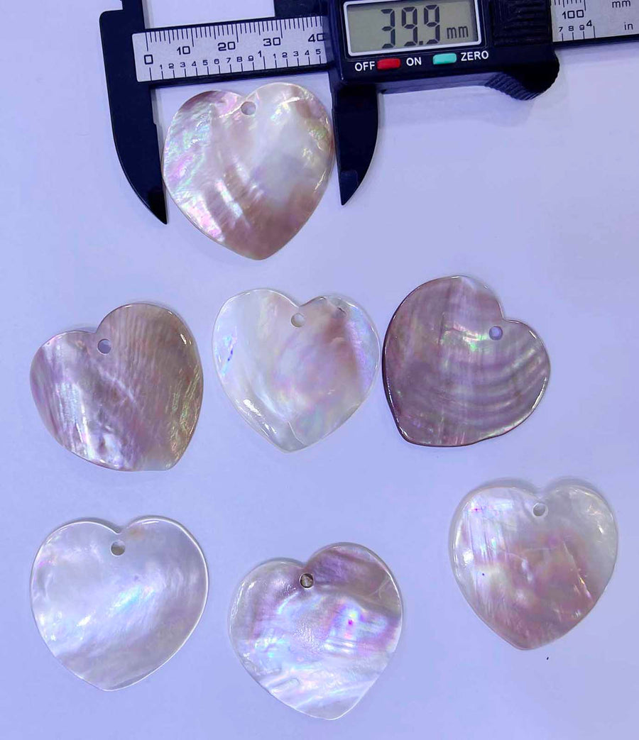 Pingente em forma de coração MOP concha rosa natural preço para 5 peças