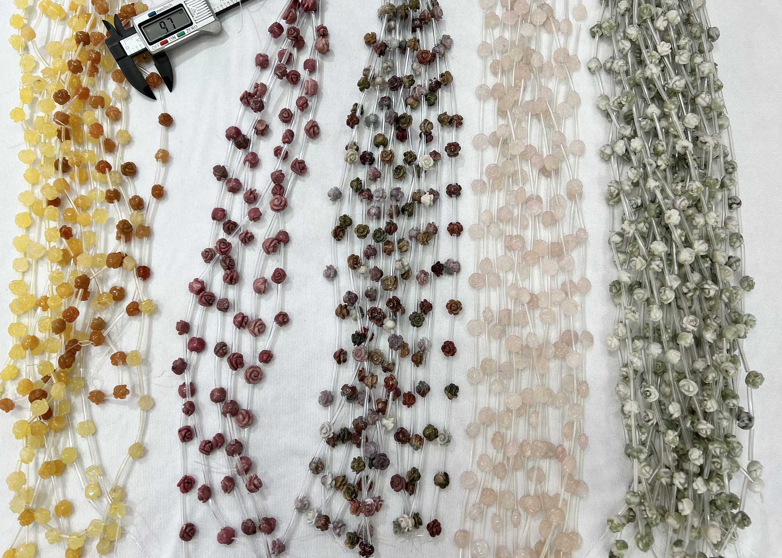 Flores de pedras naturais ágata indiana atraindo para colares pulseiras brincos