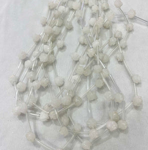 Flowers Of Natural Stones White Jade Attractting For Necklaces Bracelets Earrings