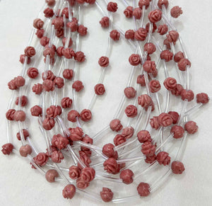 Flowers Of Natural Stones Pinkk Rhodanite Attractting For Necklaces Bracelets Earrings