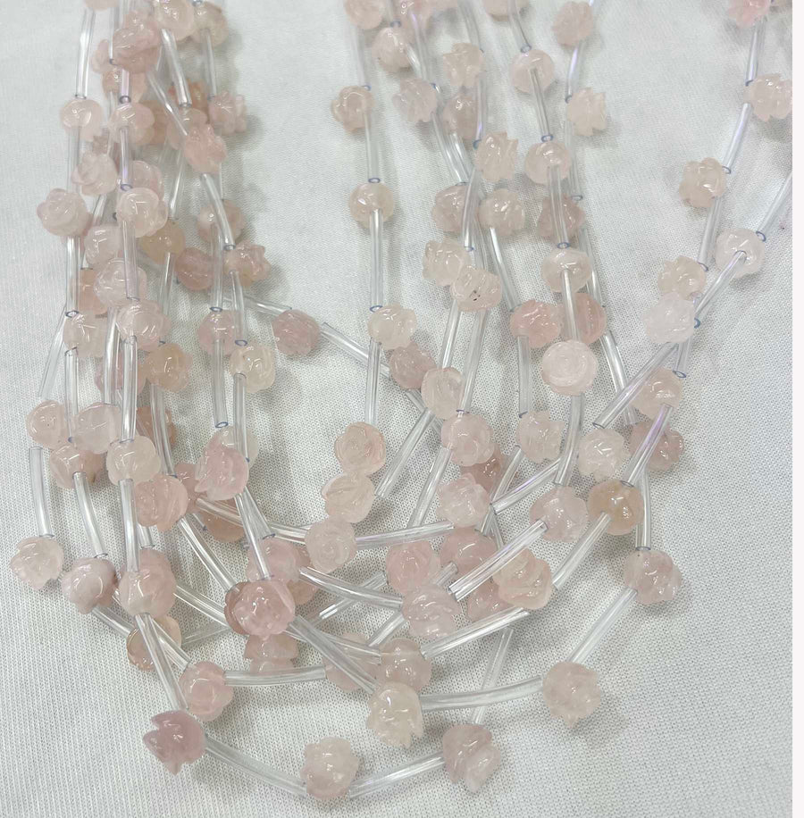 Flores de pedras naturais quartzo rosa atraindo para colares pulseiras brincos