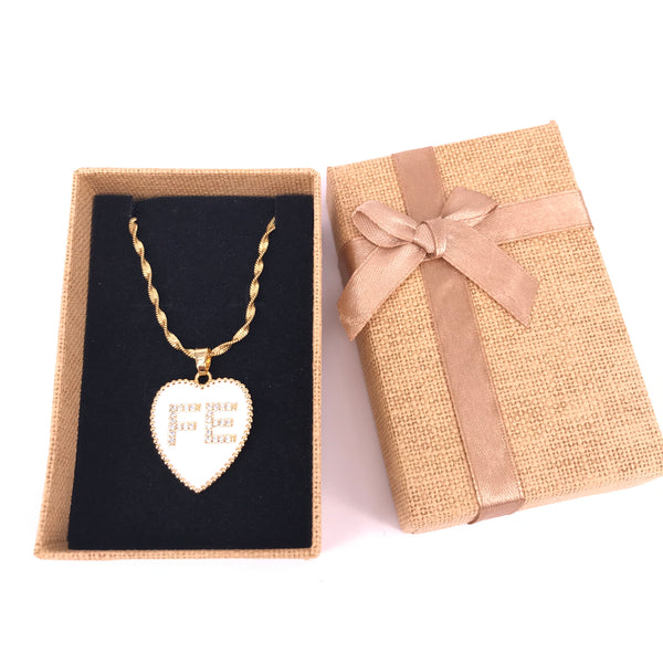 Heart Pendant With Letter  Necklace Fashion Brass Twist Chian: price for per 5 pcs