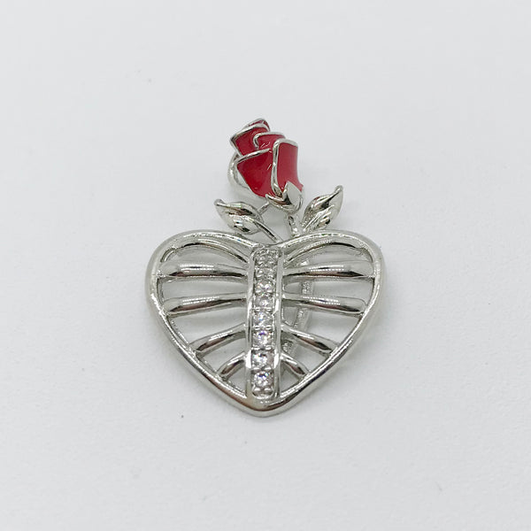 Chaîne de tour de cou serpent de 17 pouces avec pendentif amoureux de la rose, meilleur cadeau pour la Saint-Valentin