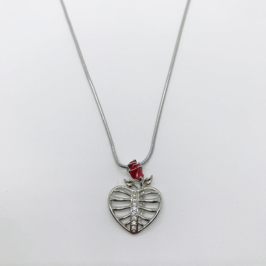 17-Zoll-Schlangen-Halskette mit Rosenliebhaber-Anhänger, bestes Geschenk zum Valentinstag