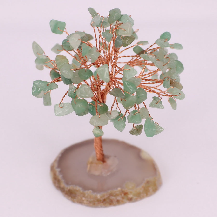 Decoração de casa feita à mão com pedras preciosas de artesanato de árvore da sorte