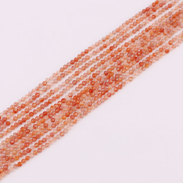 2 MM Round Natural Stone Beads Faceted For Jewelry Design Material Price For 5 Strands