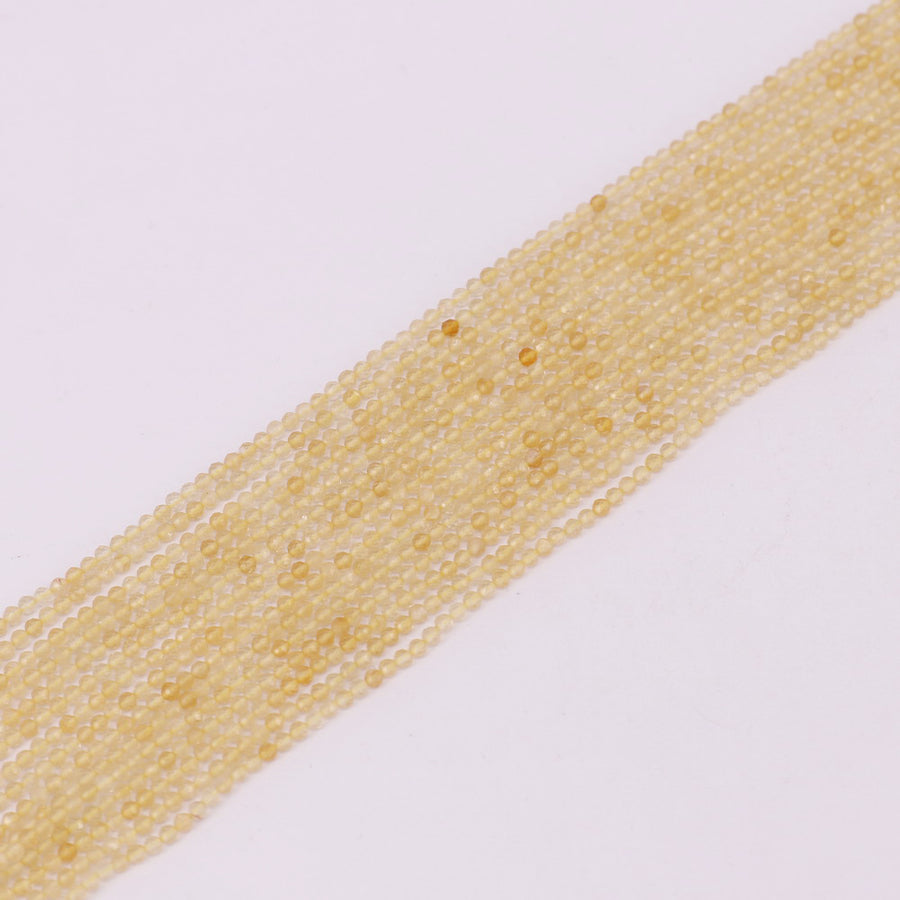 2 mm runde Natursteinperlen facettiert für Schmuckdesign, Materialpreis für 5 Stränge
