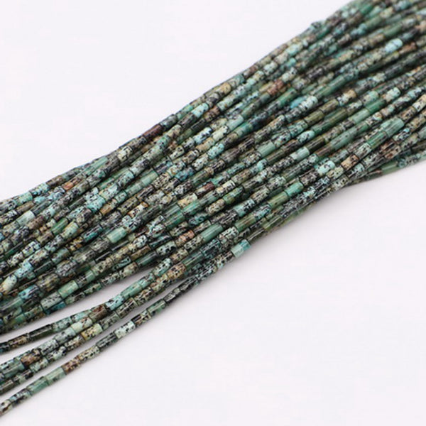 Perles lâches de tuyau de pierre gemme de tube rond en pierre naturelle de 2x4 millimètres pour le matériel de conception de bijoux