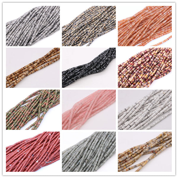 2*4MM Heishi  Vehicle Wheel Beads Gemstone for jewelry DIY Material Loose Beads: price for per 5 strands