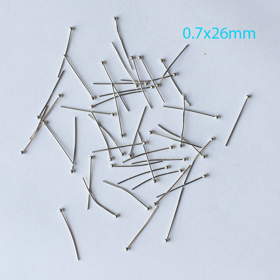 1000pcs/Bag 0.7mm Thickness 2mm Round Head Jewelry Pin Gold/Platina Plated Design Necklace Bracelet Earring Making DIY Material Fitting