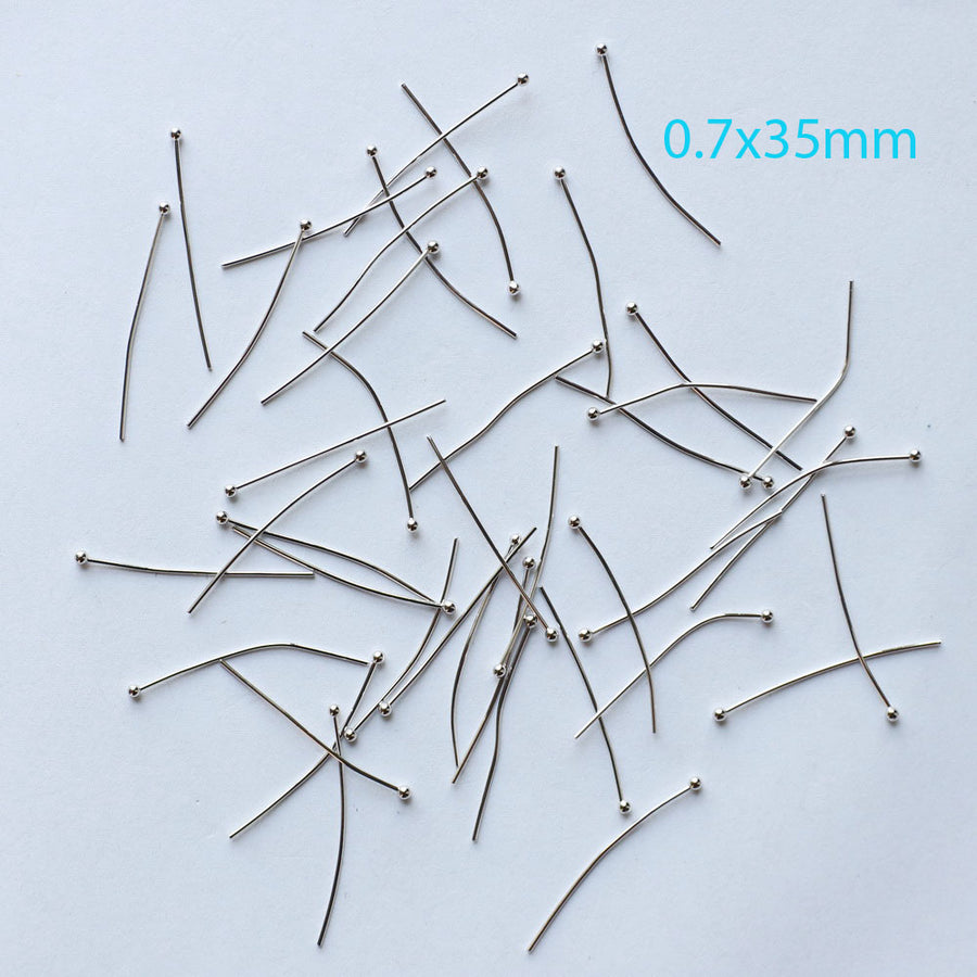 1000pcs/Bag 0.7mm Thickness 2mm Round Head Jewelry Pin Gold/Platina Plated Design Necklace Bracelet Earring Making DIY Material Fitting