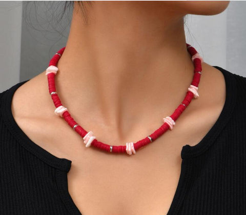Anziehende schöne Polymer Roundel Halskette