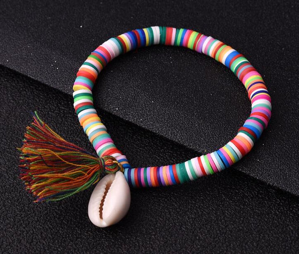 Fantasy Multi Color Cowrie Shell Bracelet: our price is for per 5 strands