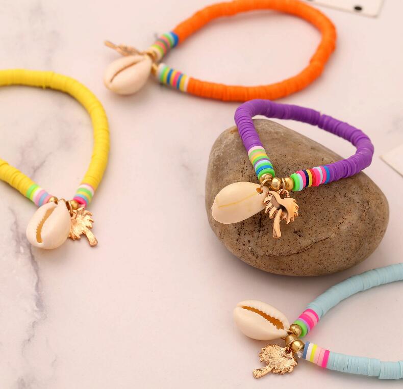 Multicolor Polymer Cowrie Shell Bracelet Price For 5 PCS