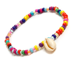 Bracelet de cheville bohème multicolore