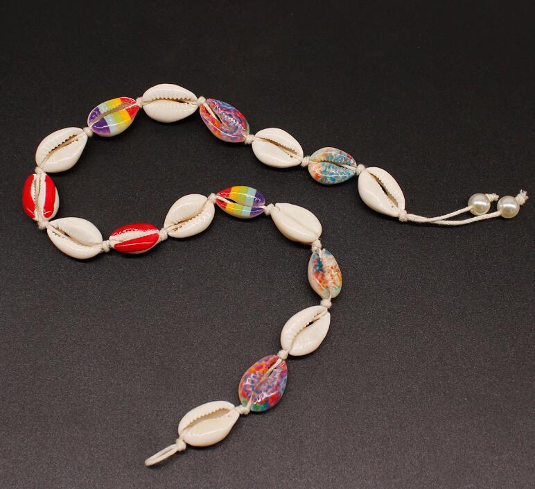 Multi Color Cowrie Shell Necklace Price For 5 PCS