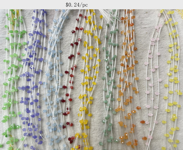 Faceted Natural Stone Fantasy Drop: our price is for per 5 strands