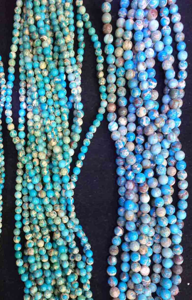 Perle tonde di diaspro imperiale naturale
